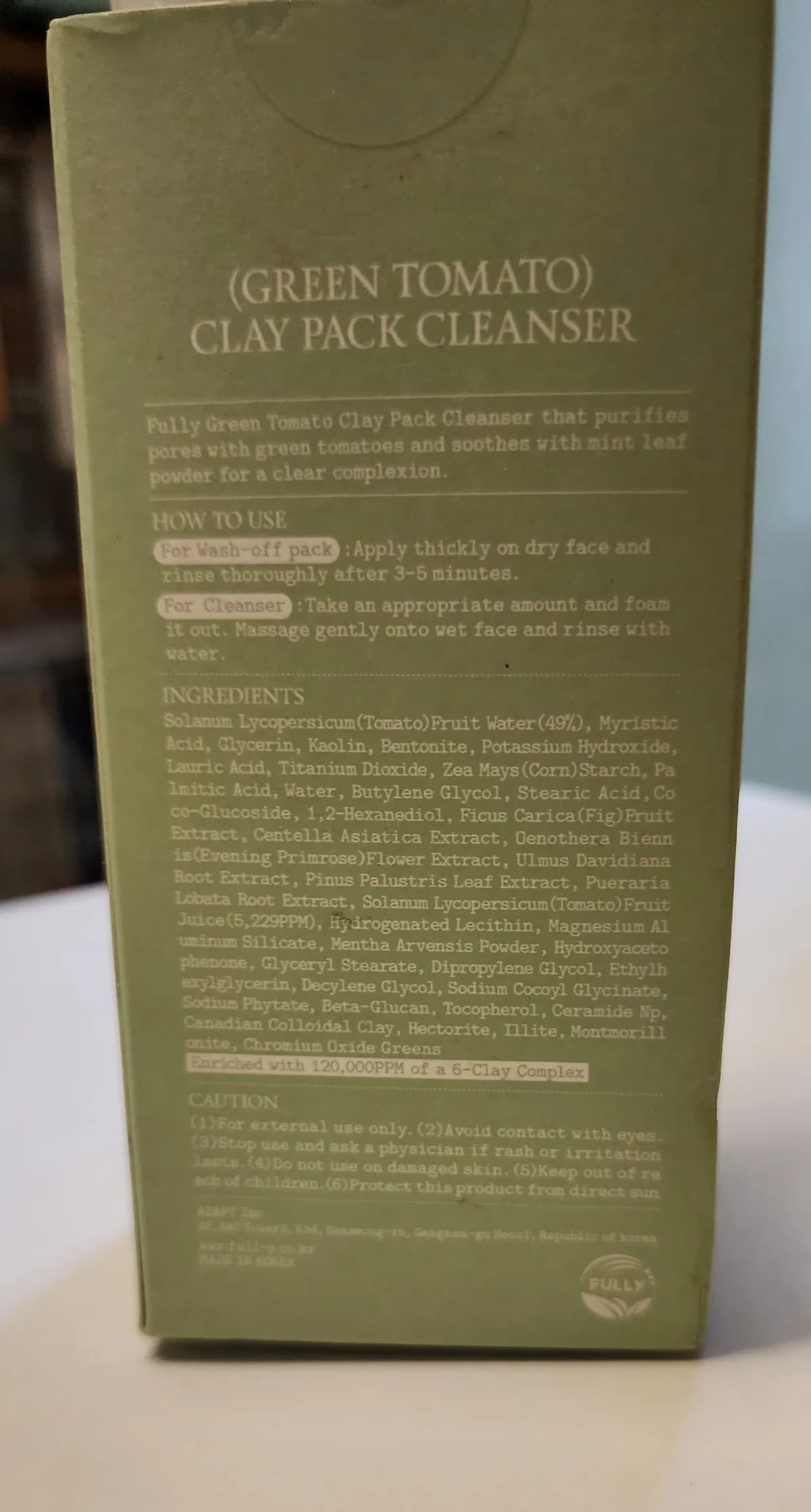 GREEN TOMATO CLAY PACK CLEANSER