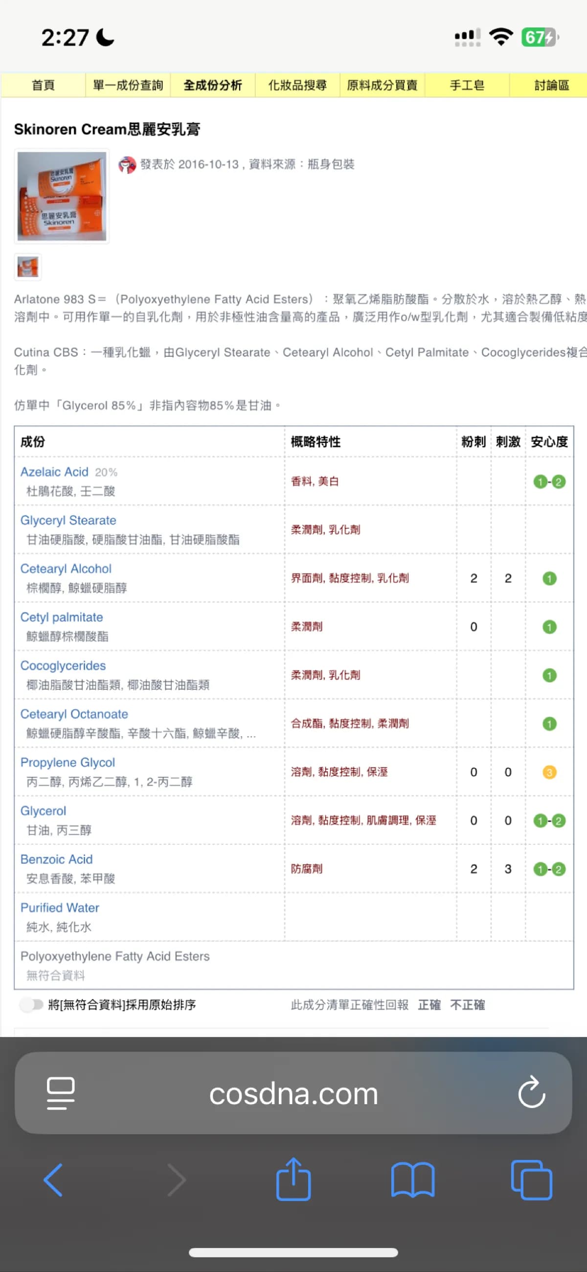 Skinoren Cream 思麗安乳膏