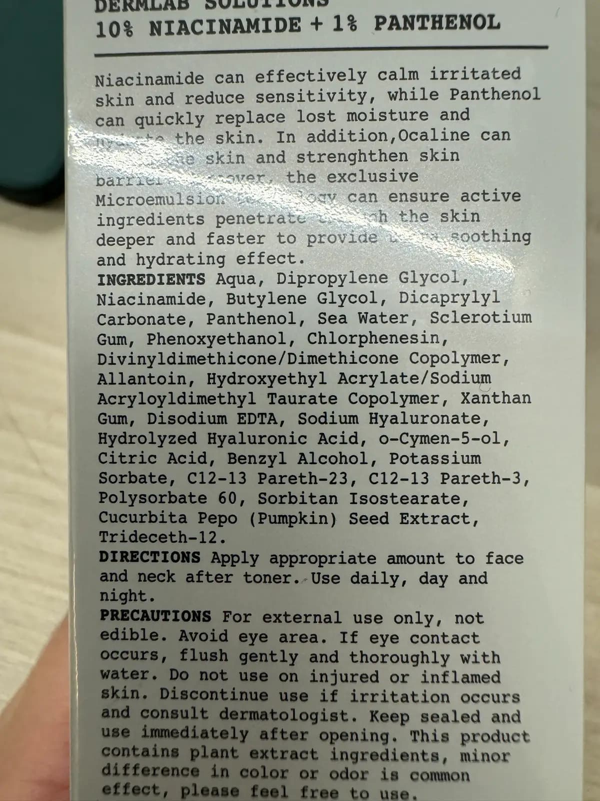 10% NIACINAMIDE + 1% PANTHENOL