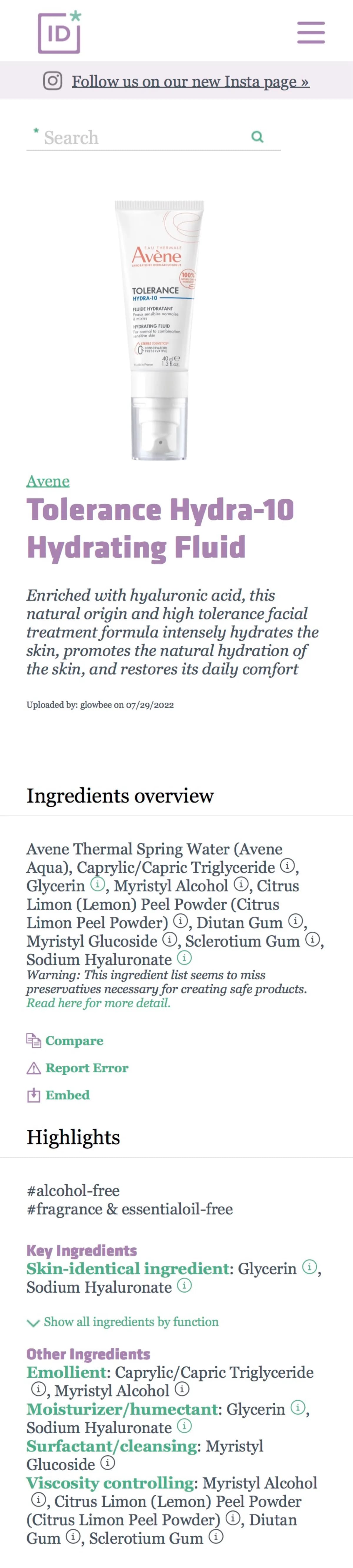 Tolerance Hydra-10 Hydrating Fluid