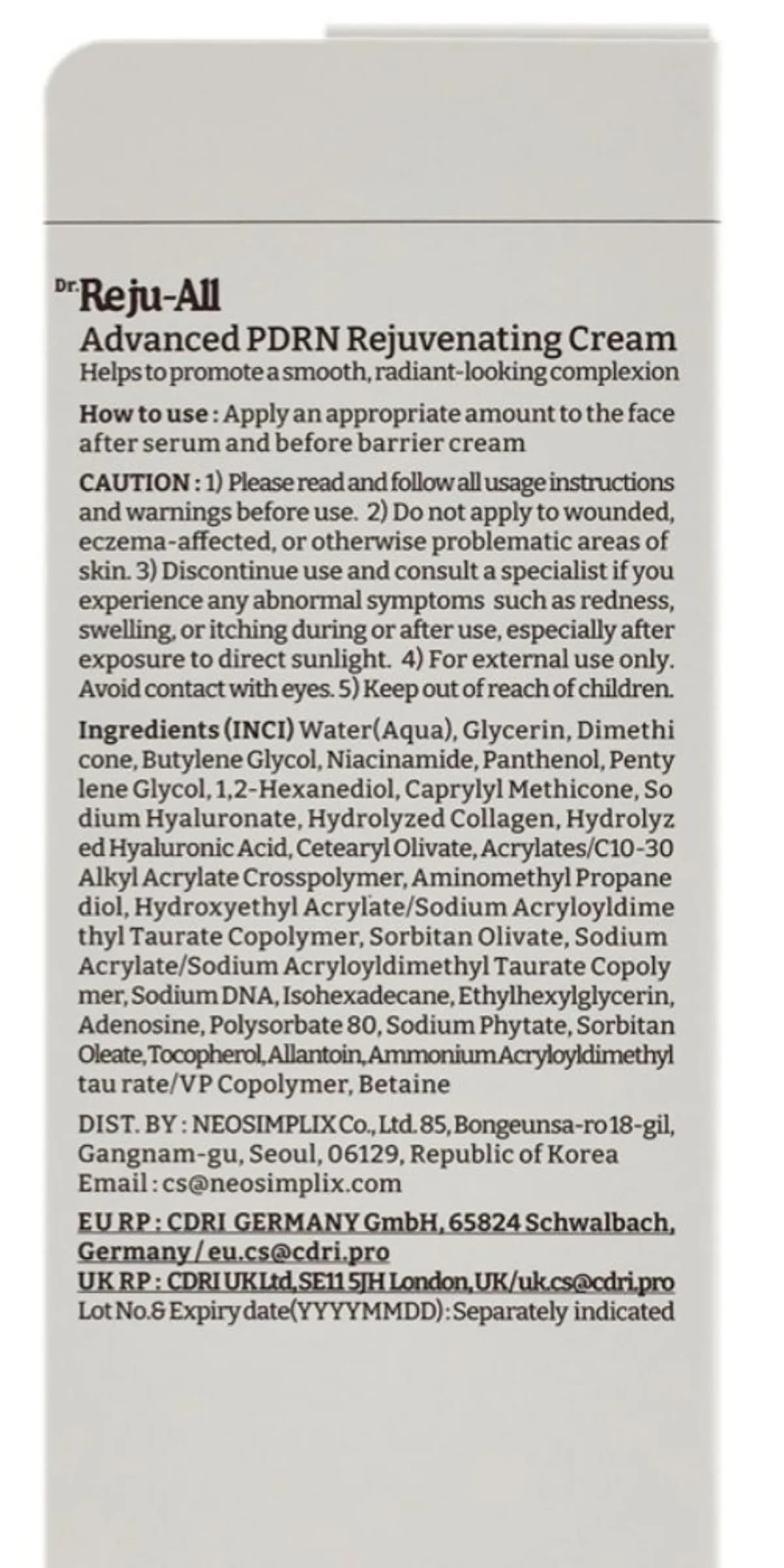 Dr.Reju-All Advanced PDRN Rejuvenating Cream