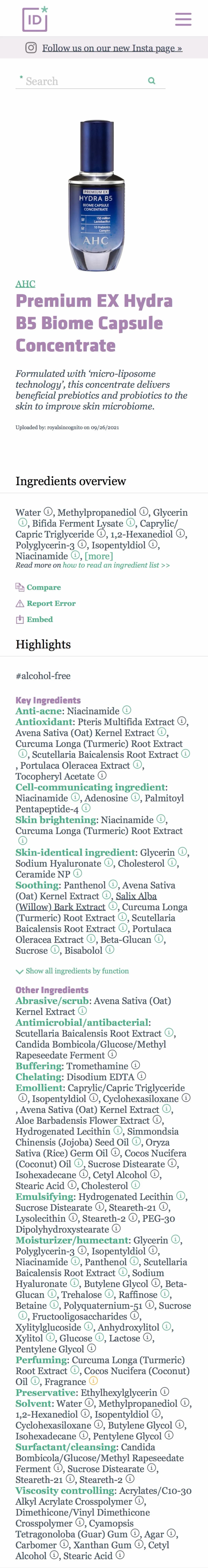 AHC Premium EX Hydra B5 Biome Capsule Concentrate