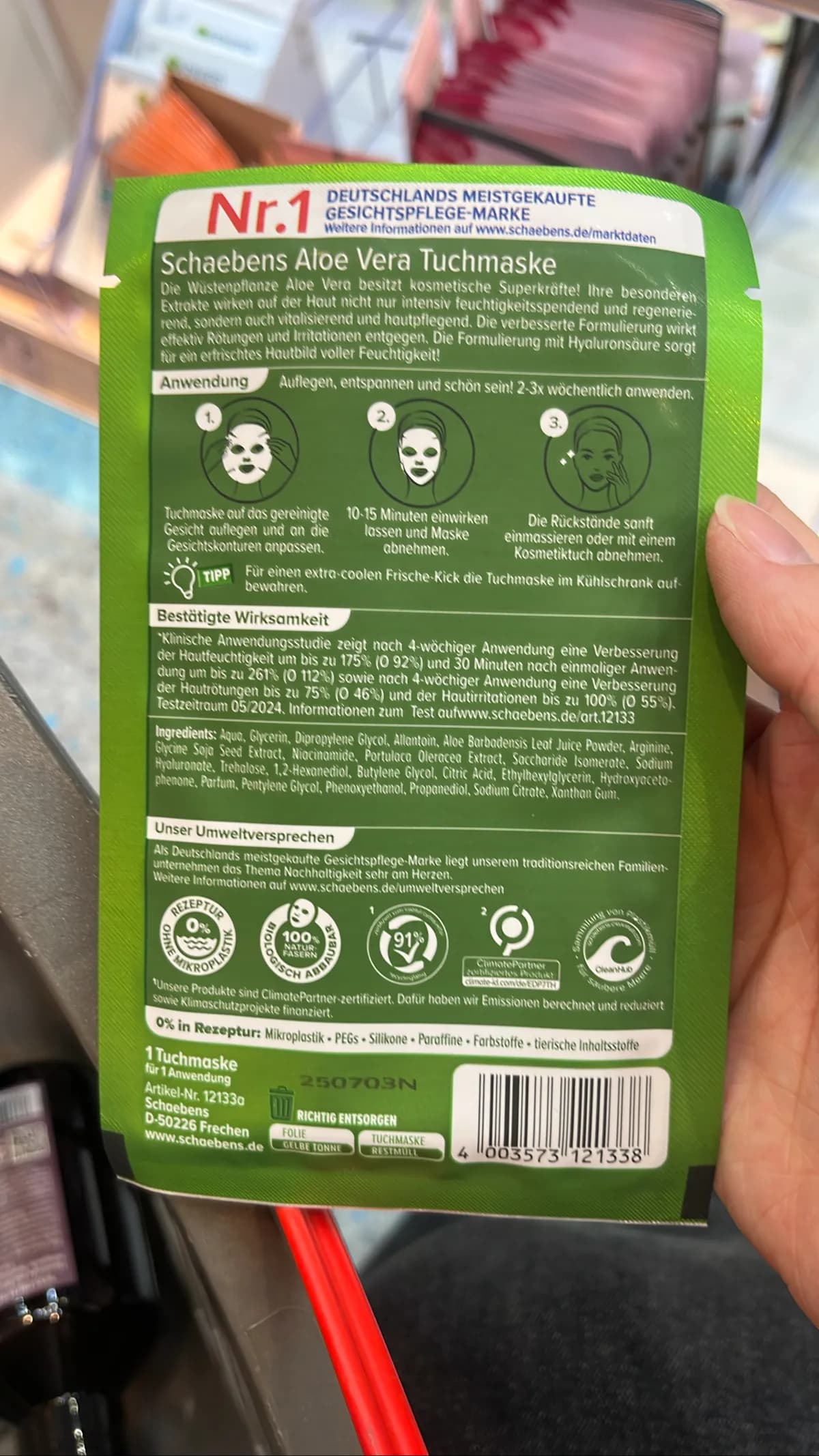 Schaebens Aloe Vera Tuchmaske