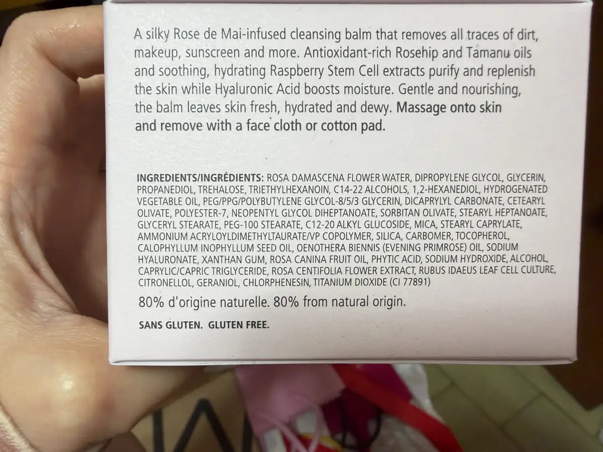 Rose de Mai-infused cleansing balm