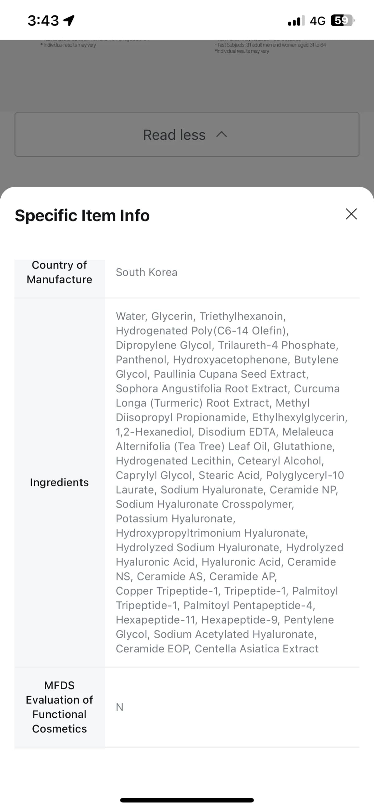 ongredients Skin Barrier Glow Mist