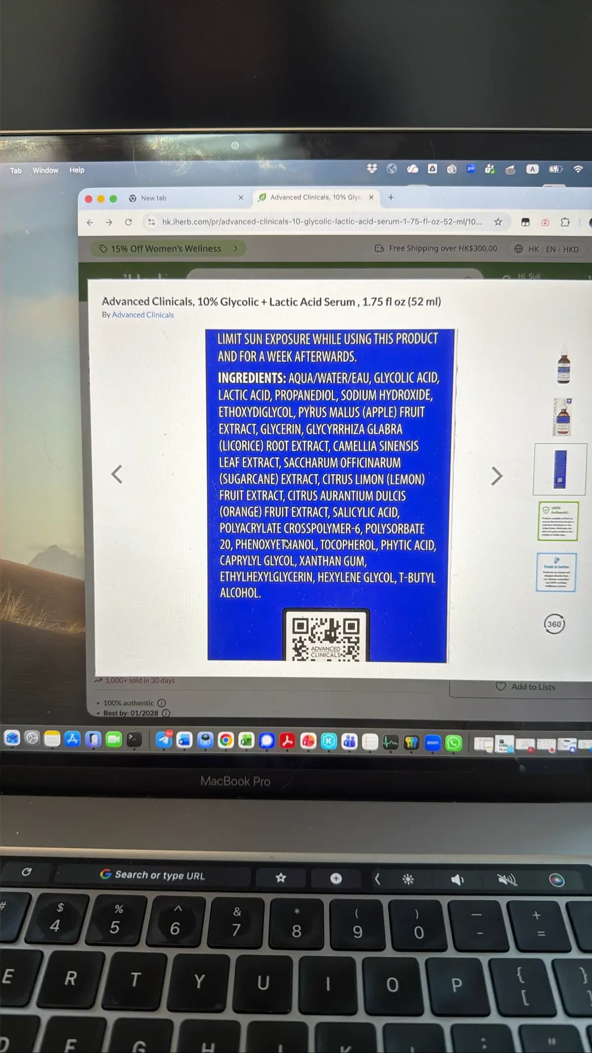 Advanced Clinicals 10% Glycolic + Lactic Acid Serum