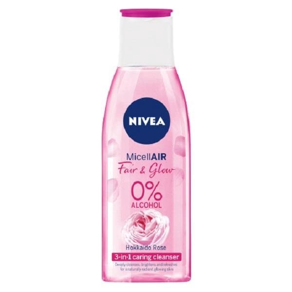 NIVEA 妮維雅 涵氧北海道玫瑰淨白透亮卸妝水 (HOKKAIDO ROSE MICELLAIR WATER) - 產品正面包裝 | cosGlint