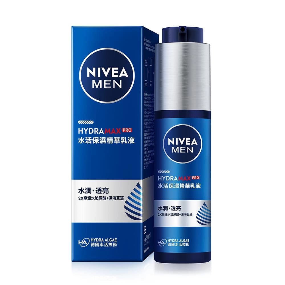 NIVEA 妮維雅 妮維雅男士水活保濕精華乳液 (NIVEA MEN HYDRAMAX EXTREME HYDRATING SERUM) - 產品正面包裝 | cosGlint