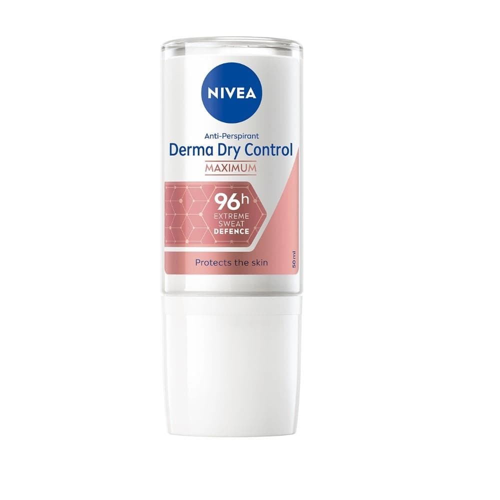 NIVEA 妮維雅 96H超能科研制汗爽身乳液 (NIVEA DERMA DRY CONTROL ROLL ON) - 產品正面包裝 | cosGlint