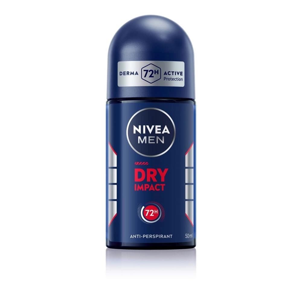 NIVEA 妮維雅 男士止汗爽身乳液 乾適活力 (NIVEA MEN DRY IMPACT ROLL-ON) - 產品正面包裝 | cosGlint