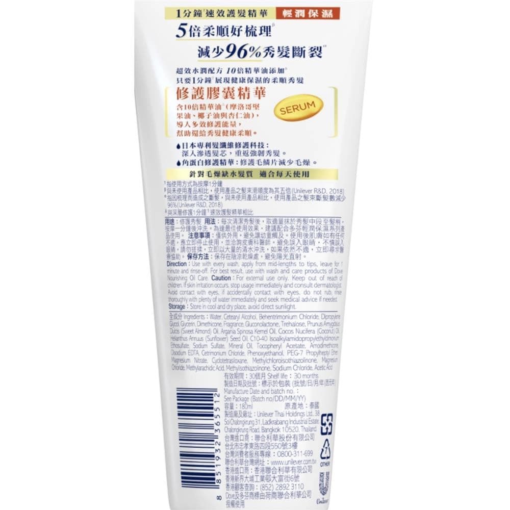 1分鐘速效護髮精華 輕潤保濕