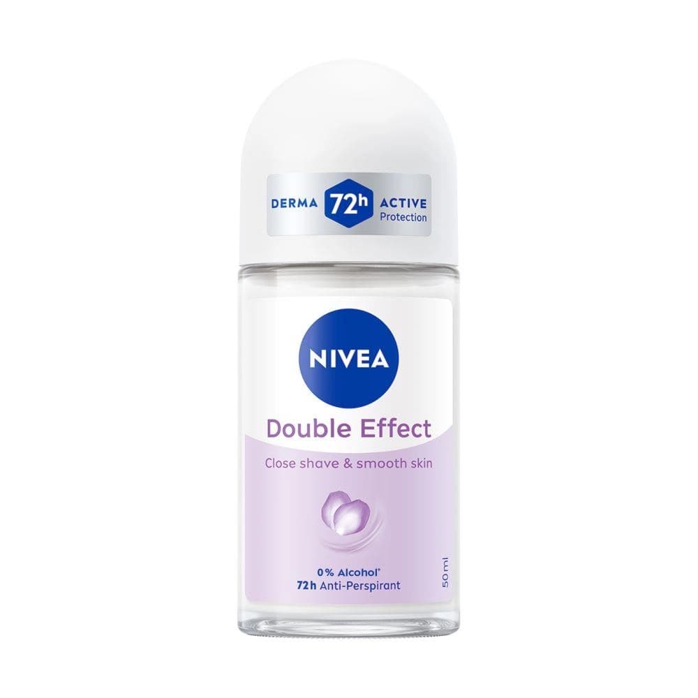 NIVEA 妮維雅 止汗爽身乳液 高效柔滑 (DOUBLE EFFECT ROLL-ON) - 產品正面包裝 | cosGlint