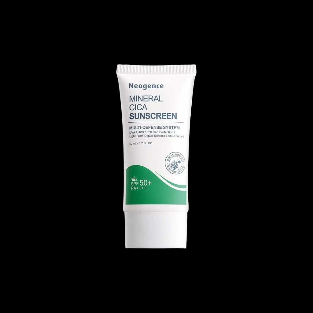 Neogence 霓淨思 積雪草純物理舒敏防曬乳 SPF50+/PA++++ - 產品正面包裝 | cosGlint