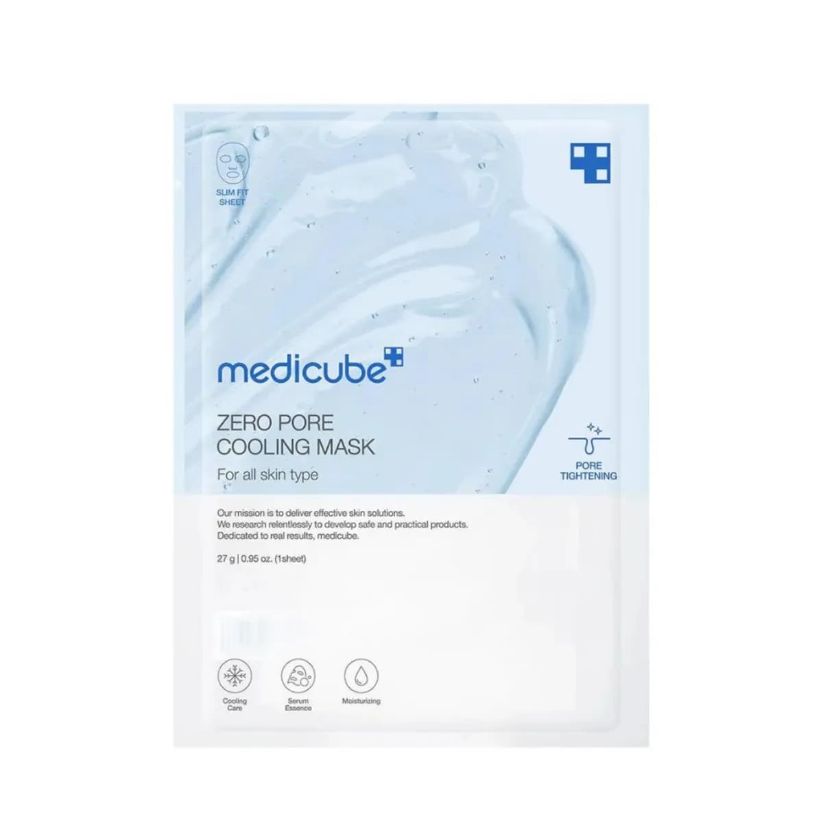 MEDICUBE ZERO PORE COOLING MASK - 產品正面包裝 | cosGlint