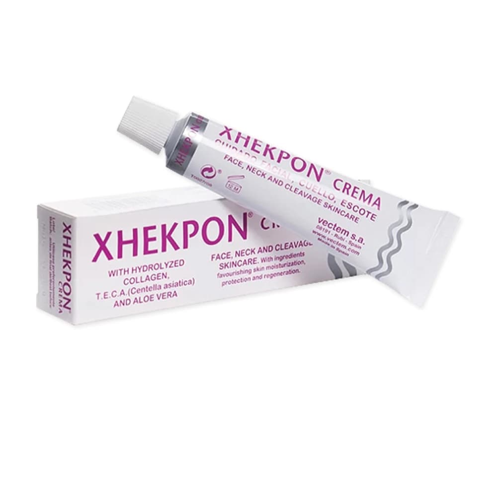 西班牙Vectem 【西班牙Vectem】XHEKPON CREMA頸部保養潤澤美頸霜40ml/盒（臉部肩頸紋理滋潤美容霜，膠原蛋白美頸護膚精華，熟齡肌膚修護乳液）_廠商直送 - 產品正面包裝 | cosGlint
