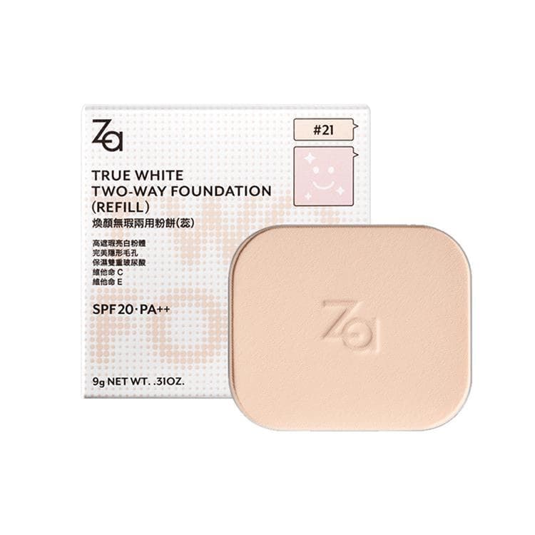 Za Za 煥顏無瑕兩用粉餅蕊 21 - 產品正面包裝 | cosGlint