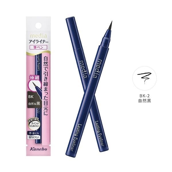 media 媚點 media媚點 持久液體眼線筆（極細） BK-2 - 產品正面包裝 | cosGlint