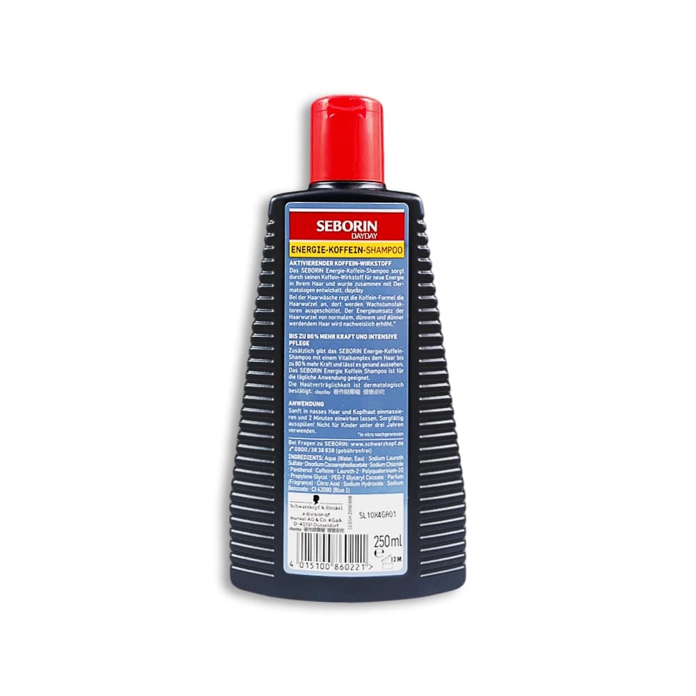 【德國Schwarzkopf施華蔻】SEBORIN無矽靈咖啡因洗髮露250ml/瓶-一般黃標（男士芳香去味活性洗髮精，強健髮根潤護頭皮潔淨露，適用全髮質修護毛躁）