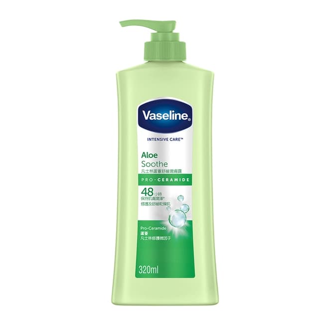 Vaseline 凡士林 Vaseline凡士林 蘆薈舒緩潤膚露 320ML - 產品正面包裝 | cosGlint