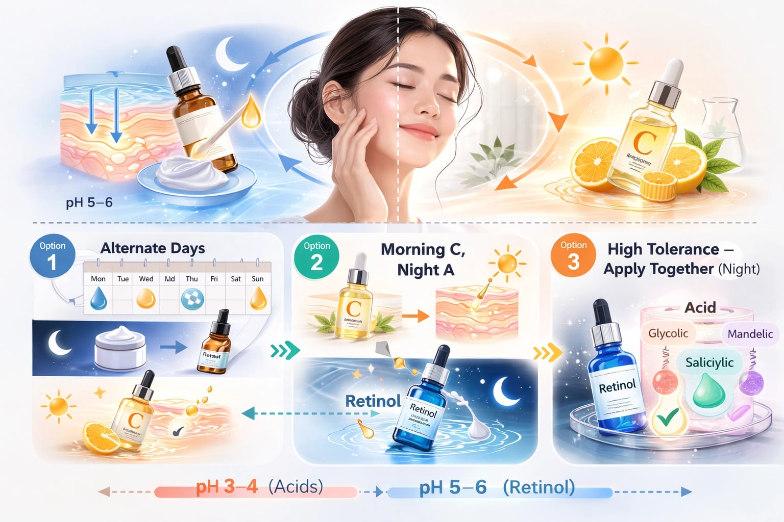 A醇跟酸類可以一起用嗎？隔天交替的正確做法