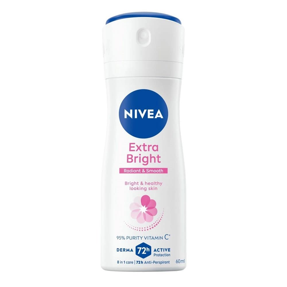 NIVEA 妮維雅 NIVEA妮維雅 止汗爽身噴霧 亮白系列60ml(新舊包裝隨機出貨) - 產品正面包裝 | cosGlint