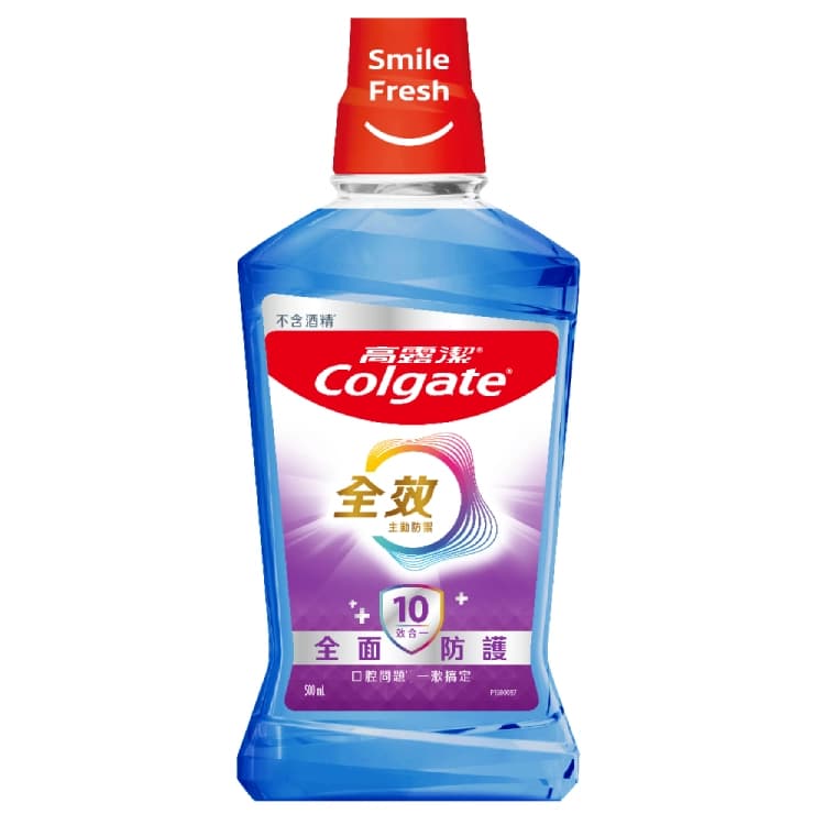 高露潔 Colgate 高露潔全效多效護理漱口水500ml - 產品正面包裝 | cosGlint